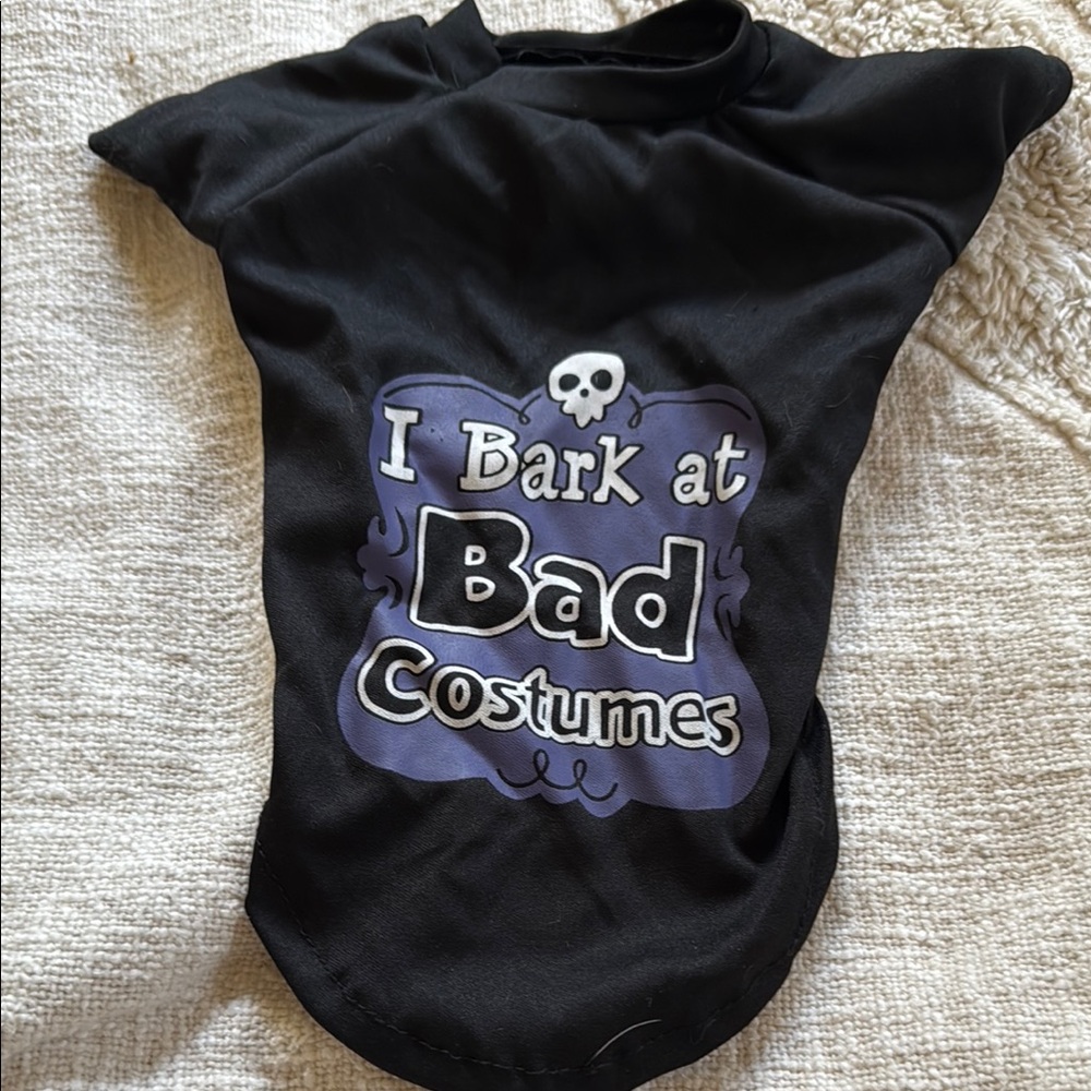 Black Dog Halloween Costume with Spooky Design